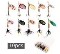 INF Ensemble de leurres à cuillère pour la pêche, multi-couleurs, en acier inoxydable, 3g-7g, pour la pêche en eau douce et salée En