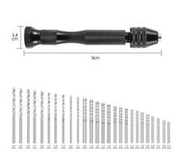 INF Ensemble de mini-perceuses en acier rapide de 49 pièces de 0,5 à 3,0 mm Le noir