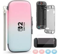 INF Ensemble de sacoche de transport pour Switch 2 Rose + Bleu