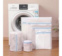 INF Ensemble de sacs à linge en maille, 6 pièces, pour machine à laver Bleu