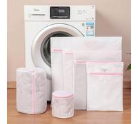 INF Ensemble de sacs à linge en maille, 6 pièces, pour machine à laver Rose