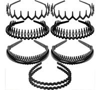INF Ensemble de serre-têtes noirs élégants - Collection de 8 serre-têtes