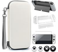 INF Ensemble de transport Nintendo Switch OLED - Coque rigide EVA, support, protection d'écran et grips, 6 pièces