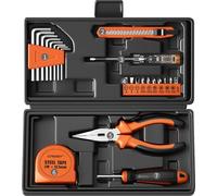 INF Ensemble d'outils compact noir et orange - 23 pièces pour la maison