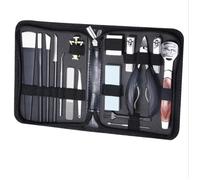 INF Ensemble professionnel de 17 pièces pour ongles incarnés avec pinces noires 66