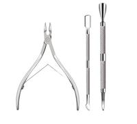 INF Ensemble professionnel de repousse-cuticules - Kit de manucure 3 pièces en acier inoxydable