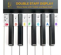 INF Etiquettes amovibles pour clavier de piano 61 touches Blanc Blanc