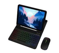 INF Étui Clavier Bluetooth RGB et Souris Lumineuse pour iPad 12.9 - Bleu Marine - Solution Économique Yizhaowei Le noir iPad 10 2/10