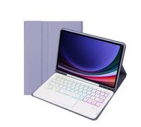INF Étui Clavier Bluetooth Violet avec Touchpad Rétroéclairé pour Samsung Galaxy Tab S7 FE 5G 12.4 pouces
