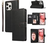INF Étui multifonctionnel pour téléphone portable avec porte-cartes, miroir et portefeuille