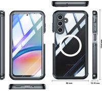 INF Étui pour téléphone portable A56 Verre trempé 9H - Protection à 360° Noir cendré