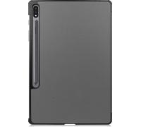 INF Etui tri pliable Samsung Galaxy Tab S7 Plus/FE/Lite en cuir PU/PC gris