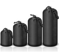INF Étuis en néoprène noir - 4 pièces pour différents objectifs