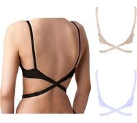 INF Extension de sangle de soutien-gorge à dos bas, 3 rangées, 2 crochets Blanc