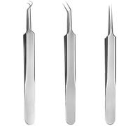 INF Extracteur de pores en acier inoxydable, pack de 3 Argent