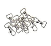 INF Fermoirs pivotants, mousquetons pour lanière, clips pour porte-clés, 10 pièces Argent 2 cm