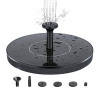 Fontaine Solaire, Pompe de Bassin Solaire avec 4 Styles de Fontaine, Pompe de Fontaine Solaire Flottante pour Bain d'Oiseaux de Jardin 13cm