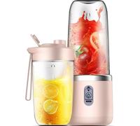 INF Gourde Mixeur Portable Rechargeable 6 Lames - Pour Smoothies et Jus Rose