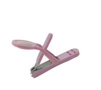 INF Grand Coupe-Ongles avec Loupe pour Seniors - Coupe Précise Rose