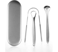INF Grattoir à langue en acier inoxydable pack de 3 Argent