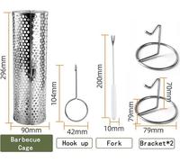 INF Grille de barbecue rotative en acier inoxydable 20x9x9cm avec ouverture double pour extérieur