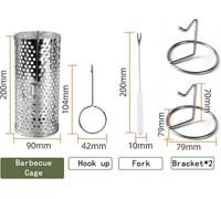 INF Grille de barbecue rotative en acier inoxydable 30x9x9cm avec accessoires pour extérieur