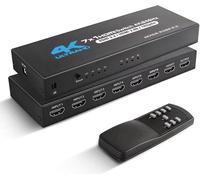 INF HDMI Switch 7 en 1 sortie 4K @ 60 Hz avec télécommande IR, pour PS5 PS4 Xbox lecteur DVD