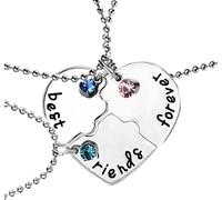 INF Heart Puzzle Necklace "Best Friends Forever" 3 pcs Zinc Alloy Silver