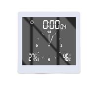 INF Horloge murale numérique multifonctionnelle pour salle de bain Blanc