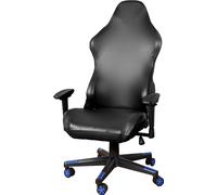 INF Housse de chaise de jeu en cuir PU de couleur unie Le noir
