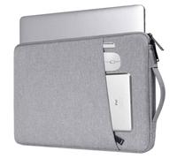 INF Sac Ordinateur 14,1/15,4 Pouces Toile, Gris, Textile, doublé, Sac Ordinateur étanche, Sac Tablette