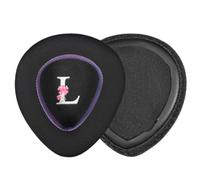 INF INF Coussinets d'écouteurs en tissu glacé compatibles avec les casques de jeu Asus ROG Prism 2 et ROG Delta II, noir/violet, 9,5 x 5,8 cm