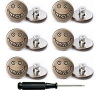 INF Jeu de boutons métalliques de rechange pour jeans - sans couture, amovibles (12 pièces)