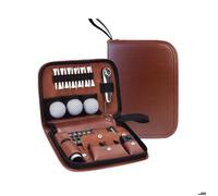 INF Kit d'Accessoires de Golf en Cuir PU Marron - Ensemble d'Outils de Golf Multifonctionnel Complet