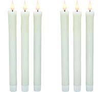 INF Kit de 6 bougies électroniques à LED avec effet de cire dégoulinante réaliste Blanc