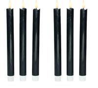 INF Kit de 6 bougies électroniques à LED avec effet de cire dégoulinante réaliste Le noir