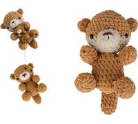 INF Kit de Bricolage Crochet : Oursons Adorables en Fil de Coton, 3 Pièces