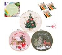 INF Kit de Broderie DIY Noël Bonhomme de Neige Renne (Lot de 3)