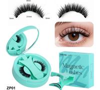 INF Kit de cils magnétiques - boîte intégrée vert menthe Modèle 4