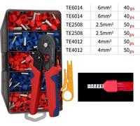 INF Kit de Cosses Tubulaires Européennes - 280 Pièces avec Pince à Sertir