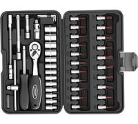 INF Kit de douilles 46 pièces avec cliquet à manche coudé 72 dents