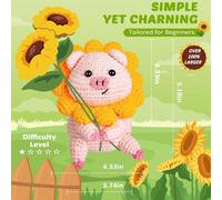 INF Kit de Matériel de Bricolage Crochet Poupée Tournesol Cochon