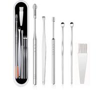 INF Kit de nettoyage des oreilles, nettoyant pour cérumen, argent, 6 pièces