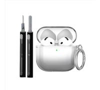 INF Kit de protection en TPU compatible avec Apple AirPods 4 avec stylet de nettoyage et porte-clés