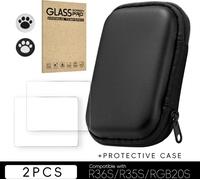 INF Kit de protection pour R36S - 2 protecteurs d'écran, étui et repose-pouces, Noir