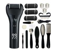 INF Kit de Râpe Électrique pour Pieds à 3 Vitesses avec Écran Digital - 10 Pièces, Soin des Pieds Professionnel Le noir