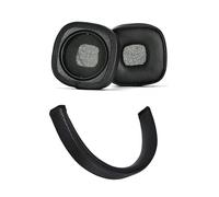 INF Kit de rechange pour casque Marshall Major V/5 - 2 coussinets et 1 bandeau en cuir protéiné noir