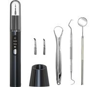 INF Kit de soins dentaires avec nettoyeur à ultrasons 11 pièces Le noir