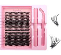 INF Kit DIY Cils Segmentés: 12 Rangées 30D+40D, Colle Double, Pince