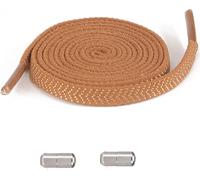 INF Lacets élastiques avec boucles argentées - 2 paires Marron
